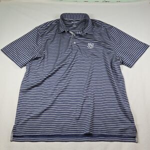 Johnnie O Striped Blue Golf Pickle Ball Polo Shirt